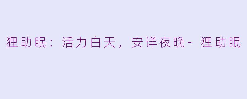 狸助眠：活力白天，安详夜晚-狸助眠