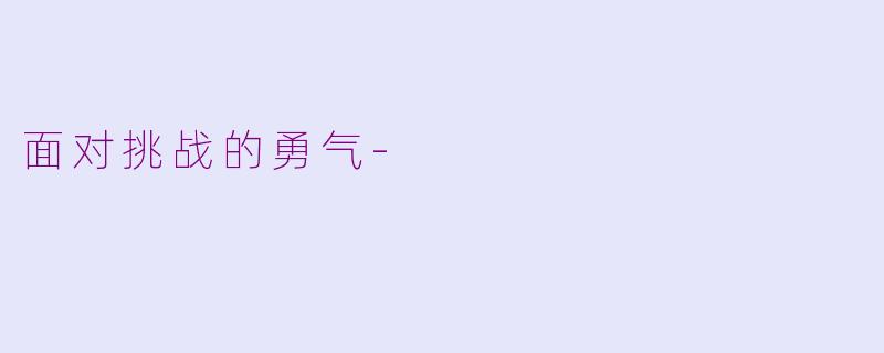 面对挑战的勇气-