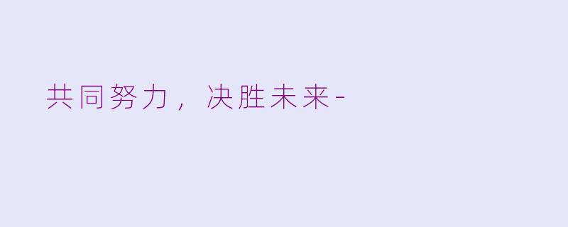  共同努力，决胜未来-