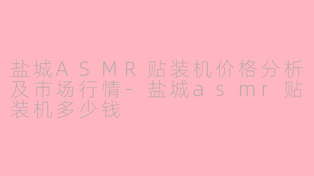 盐城ASMR贴装机价格分析及市场行情-盐城asmr贴装机多少钱