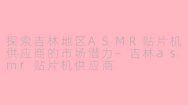 探索吉林地区ASMR贴片机供应商的市场潜力-吉林asmr贴片机供应商