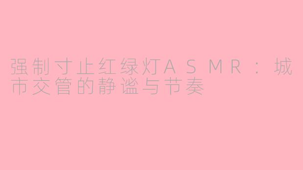 强制寸止红绿灯ASMR：城市交管的静谧与节奏