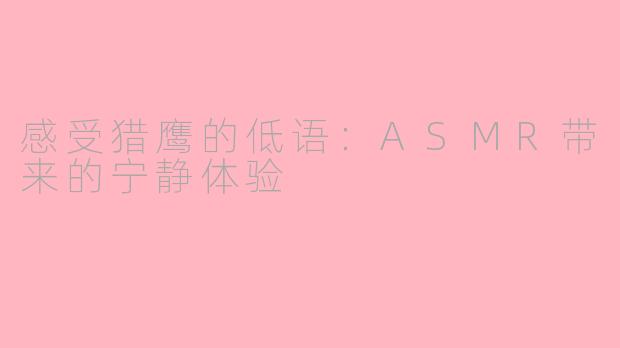 感受猎鹰的低语：ASMR带来的宁静体验