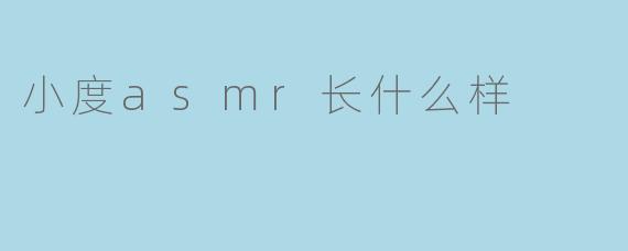 小度asmr长什么样
