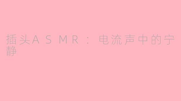 插头ASMR：电流声中的宁静