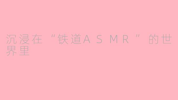 沉浸在“铁道ASMR”的世界里