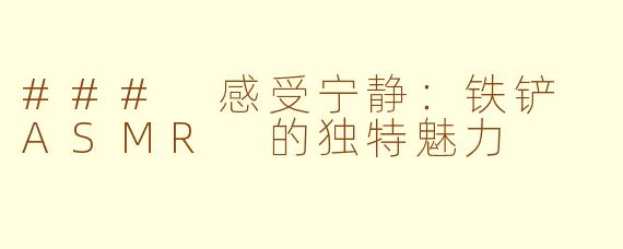 ### 感受宁静：铁铲 ASMR 的独特魅力