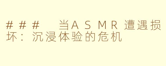 ### 当ASMR遭遇损坏：沉浸体验的危机