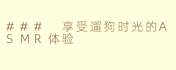 ### 享受遛狗时光的ASMR体验