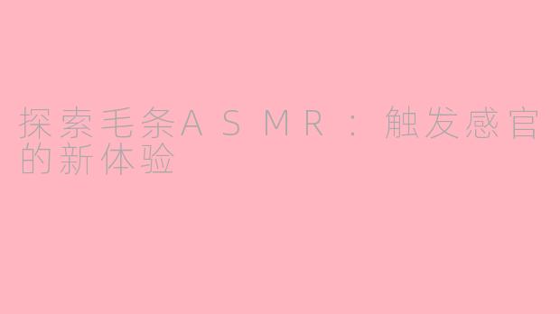 探索毛条ASMR：触发感官的新体验
