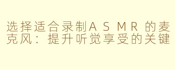选择适合录制ASMR的麦克风：提升听觉享受的关键
