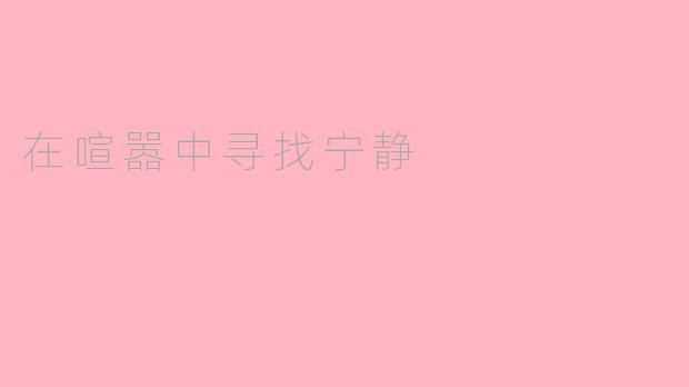 在喧嚣中寻找宁静