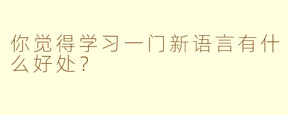 你觉得学习一门新语言有什么好处？  