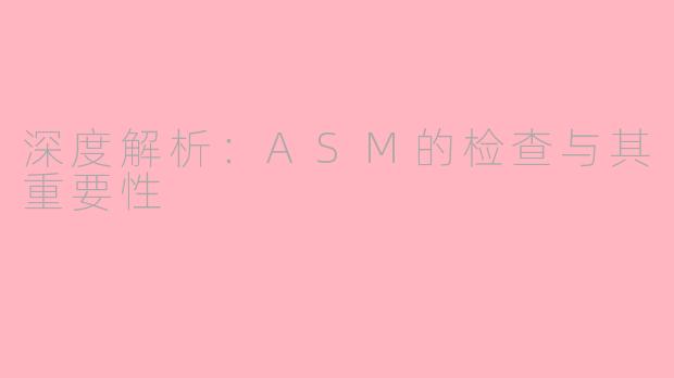 深度解析：ASM的检查与其重要性