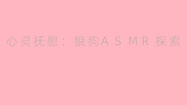 心灵抚慰：狼狗ASMR探索
