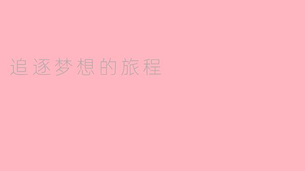 追逐梦想的旅程