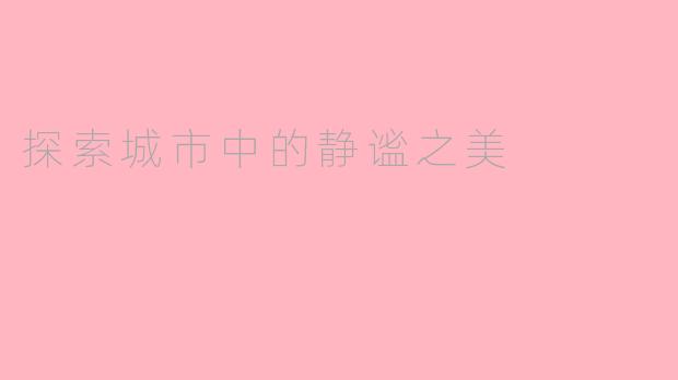 探索城市中的静谧之美