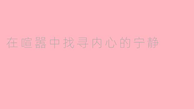 在喧嚣中找寻内心的宁静