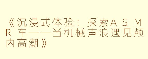 《沉浸式体验：探索ASMR车——当机械声浪遇见颅内高潮》