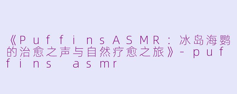 《PuffinsASMR：冰岛海鹦的治愈之声与自然疗愈之旅》-puffins asmr