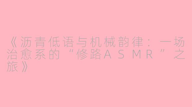 《沥青低语与机械韵律:一场治愈系的“修路ASMR”之旅》