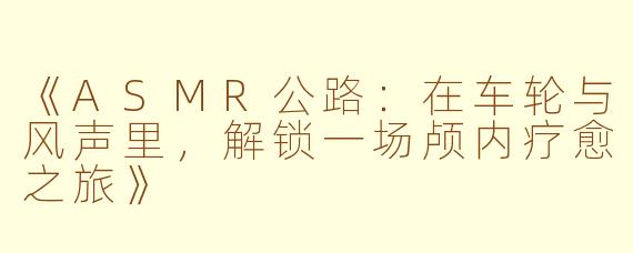 《ASMR公路：在车轮与风声里，解锁一场颅内疗愈之旅》