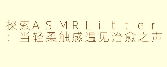 探索ASMRLitter：当轻柔触感遇见治愈之声