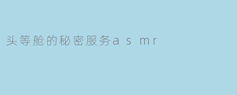 头等舱的秘密服务asmr