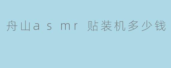舟山asmr贴装机多少钱