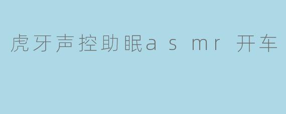 虎牙声控助眠asmr开车