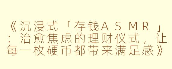 《沉浸式「存钱ASMR」：治愈焦虑的理财仪式，让每一枚硬币都带来满足感》