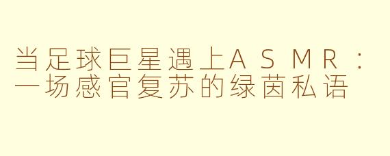当足球巨星遇上ASMR：一场感官复苏的绿茵私语