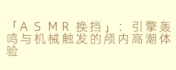 「ASMR换挡」：引擎轰鸣与机械触发的颅内高潮体验