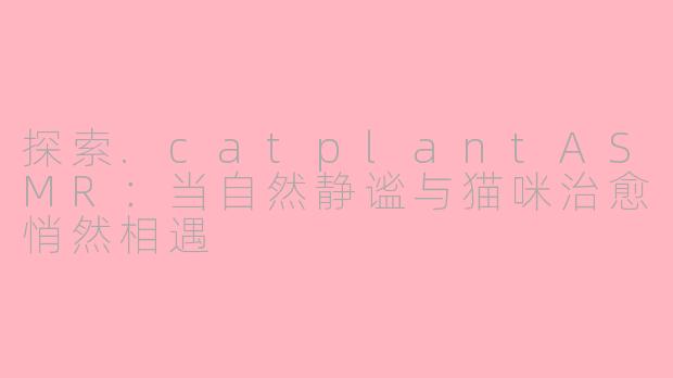 探索.catplantASMR：当自然静谧与猫咪治愈悄然相遇