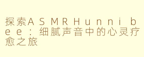 探索ASMRHunnibee：细腻声音中的心灵疗愈之旅