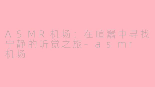 ASMR机场：在喧嚣中寻找宁静的听觉之旅-asmr 机场