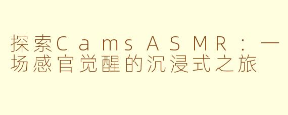 探索CamsASMR：一场感官觉醒的沉浸式之旅
