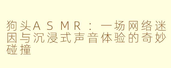 狗头ASMR：一场网络迷因与沉浸式声音体验的奇妙碰撞