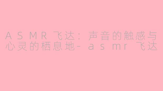 ASMR飞达：声音的触感与心灵的栖息地-asmr飞达
