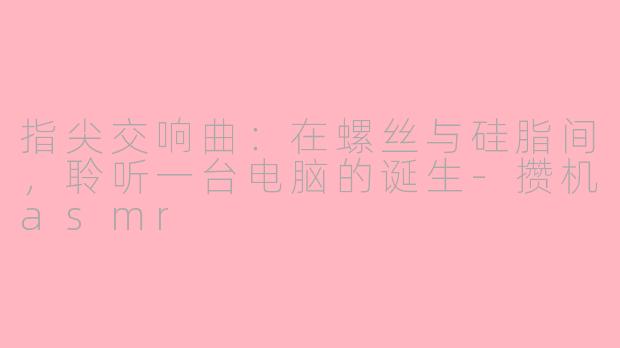 指尖交响曲:在螺丝与硅脂间,聆听一台电脑的诞生-攒机asmr