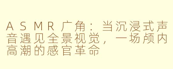 ASMR广角：当沉浸式声音遇见全景视觉，一场颅内高潮的感官革命