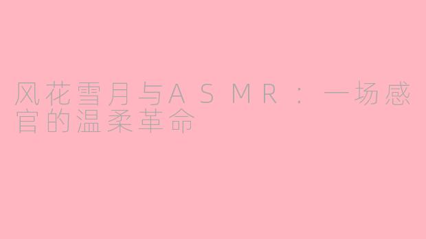 风花雪月与ASMR:一场感官的温柔革命