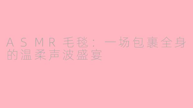 ASMR毛毯：一场包裹全身的温柔声波盛宴