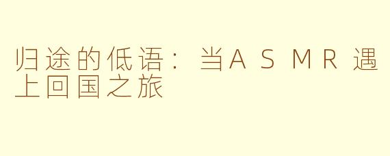 归途的低语：当ASMR遇上回国之旅