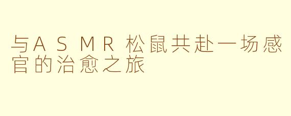 与ASMR松鼠共赴一场感官的治愈之旅