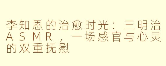 李知恩的治愈时光：三明治ASMR，一场感官与心灵的双重抚慰