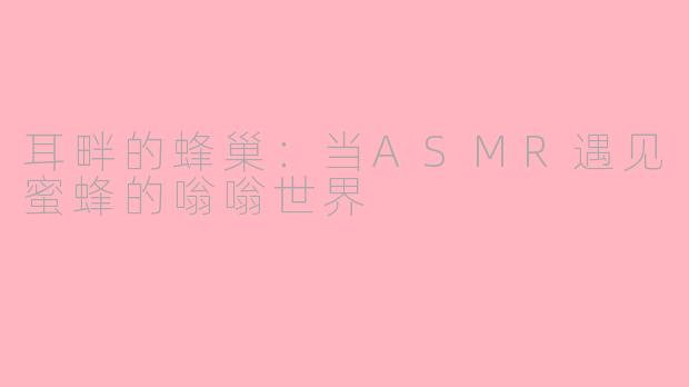 耳畔的蜂巢：当ASMR遇见蜜蜂的嗡嗡世界