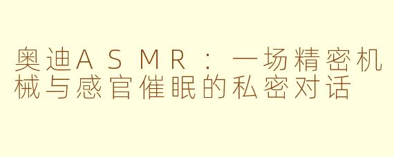 奥迪ASMR：一场精密机械与感官催眠的私密对话