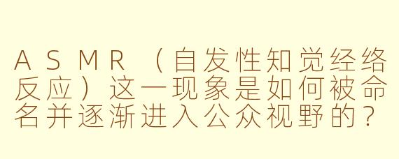 ASMR（自发性知觉经络反应）这一现象是如何被命名并逐渐进入公众视野的？