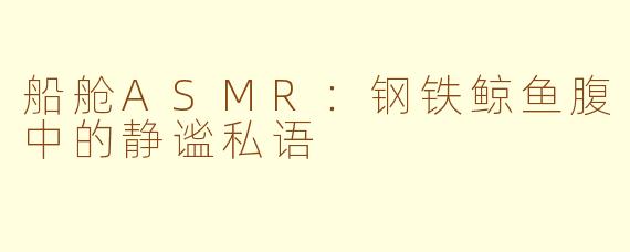 船舱ASMR：钢铁鲸鱼腹中的静谧私语